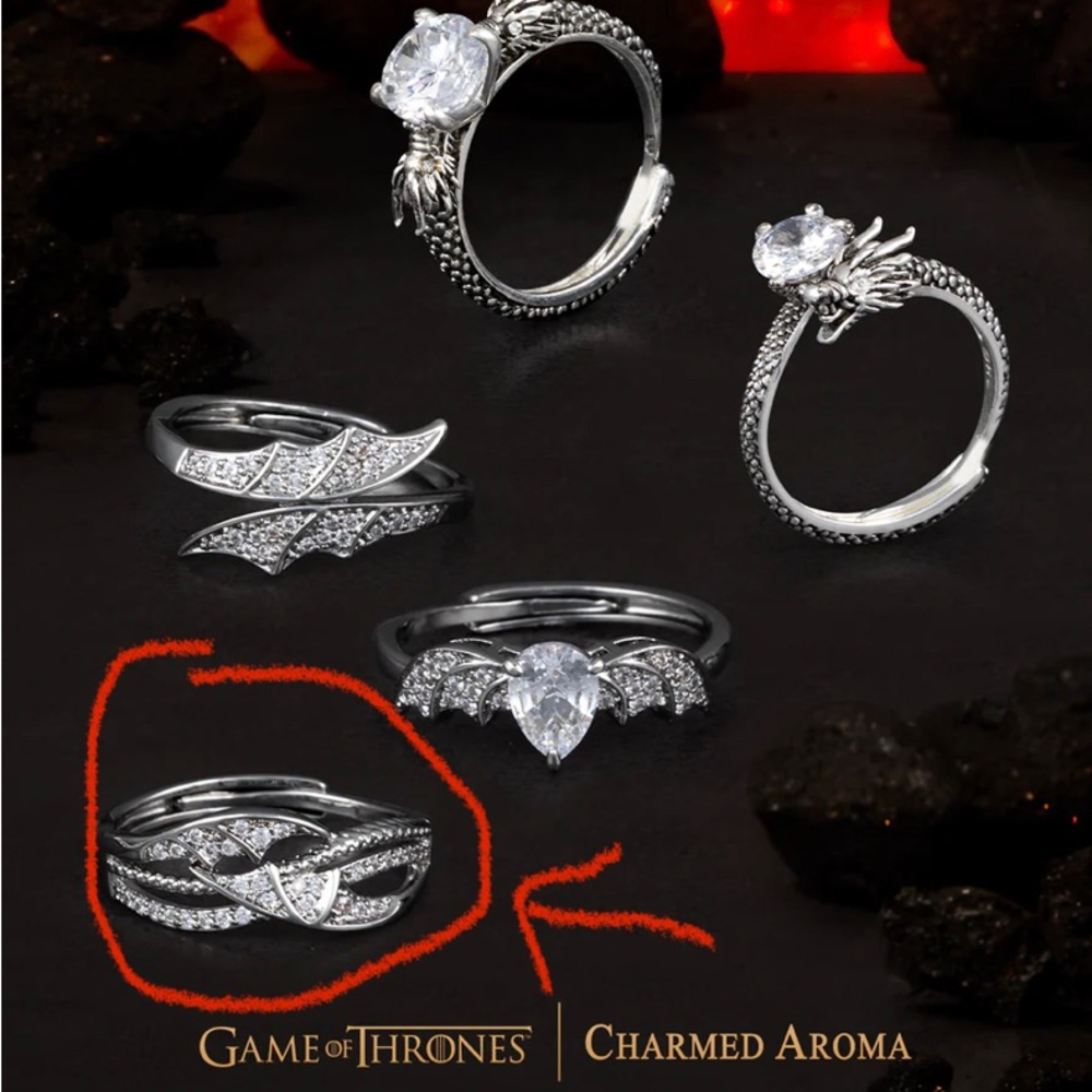 Charmed Aroma - GOT mother of dragons silver ring